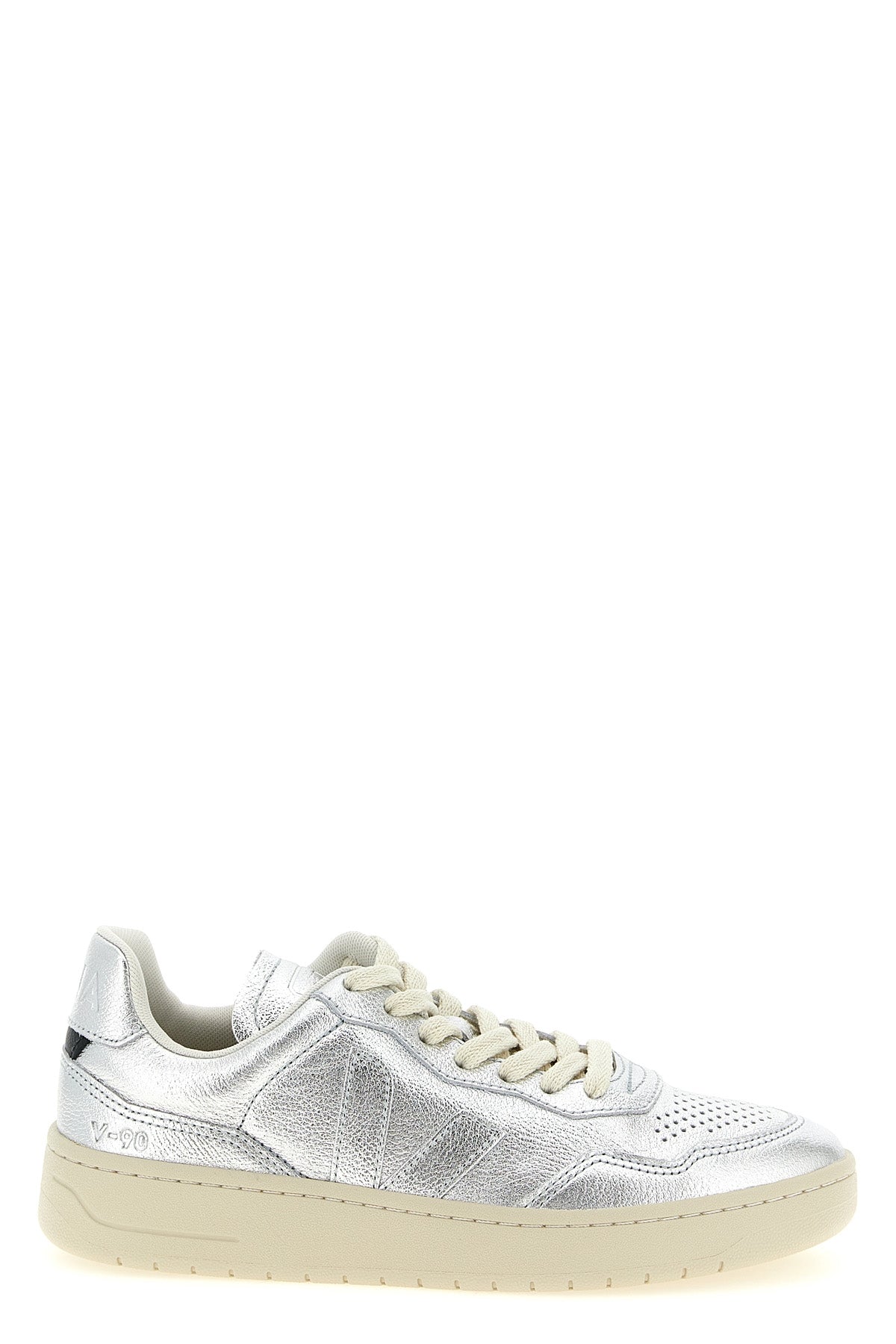 v-90 laminated hammered leather sneakers