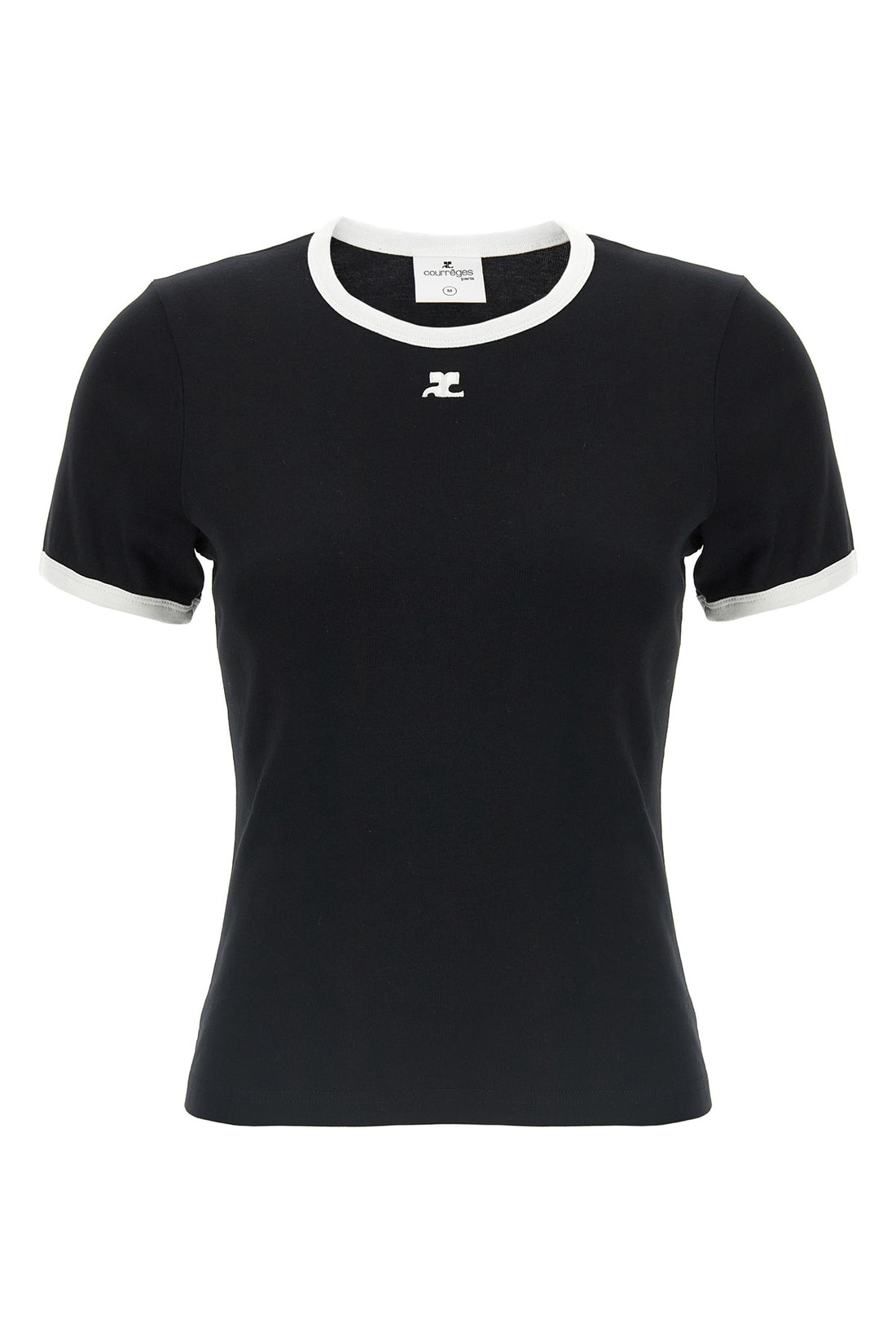 COURRÈGES L signature contrast cotton t-shirt