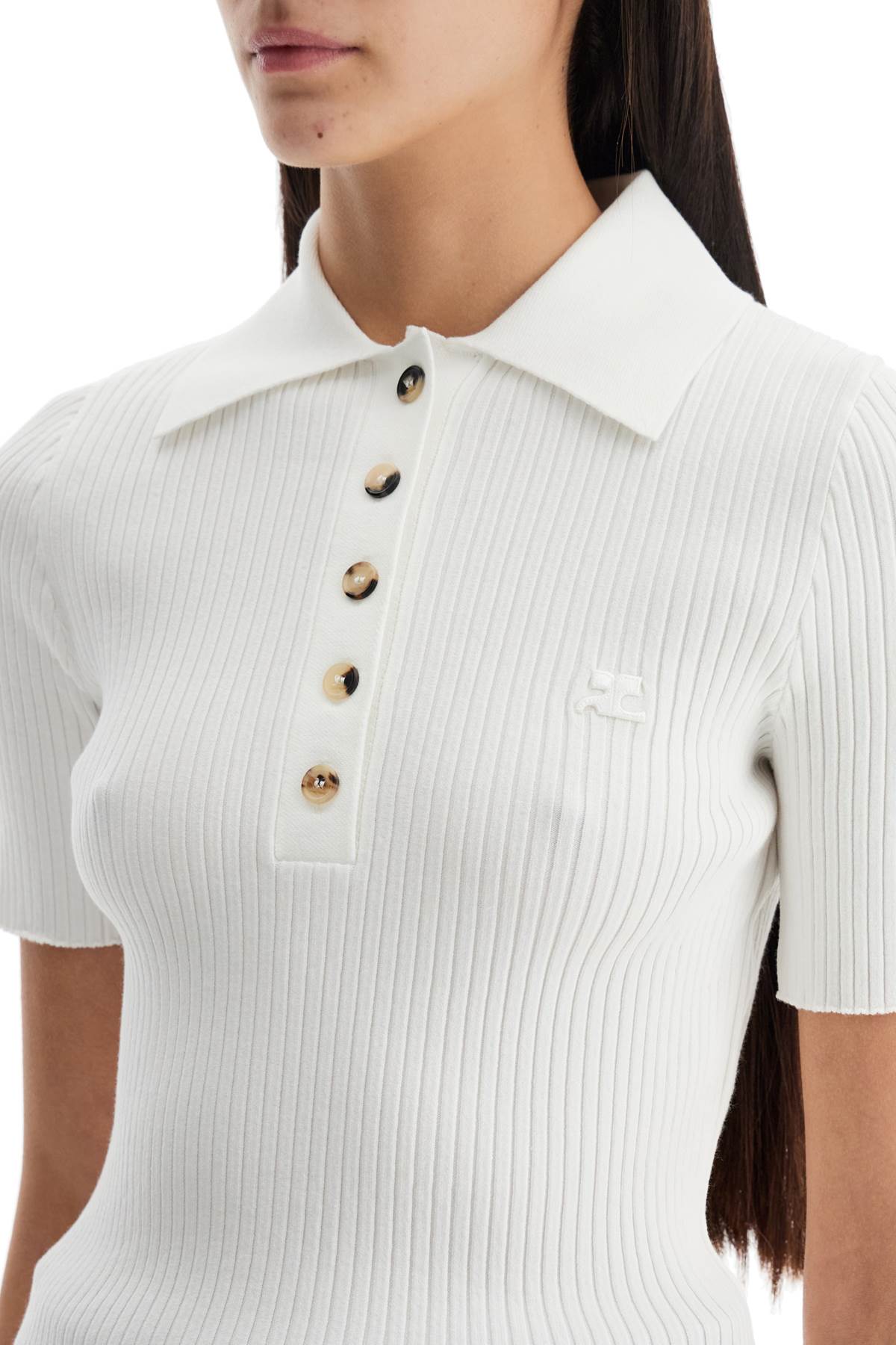 short-sleeved ribbed polo