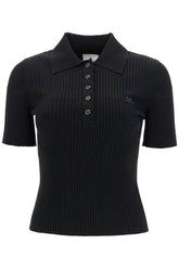 short-sleeved ribbed polo