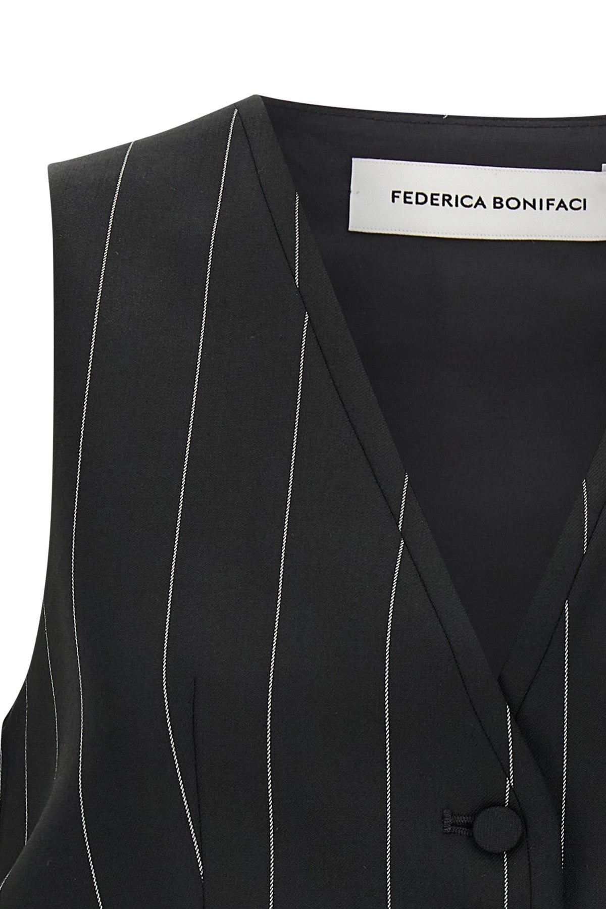 federica bonifaci cropped vest redefines the codes of tailoring through a rigoro