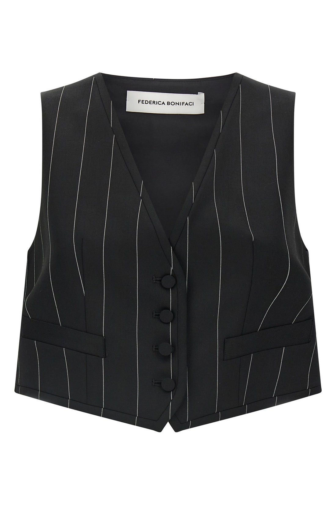 FEDERICA BONIFACI L federica bonifaci cropped vest redefines the codes of tailoring through a rigoro