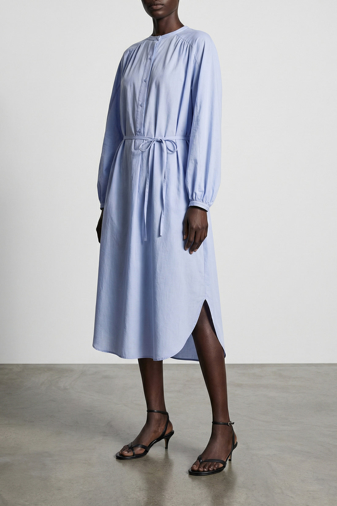LOULOU DE SAISON 34 vitti midi dress in cool cotton poplin style