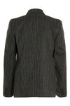 tonal double breasted tailored stripe wool blazer
