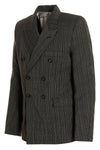 tonal double breasted tailored stripe wool blazer