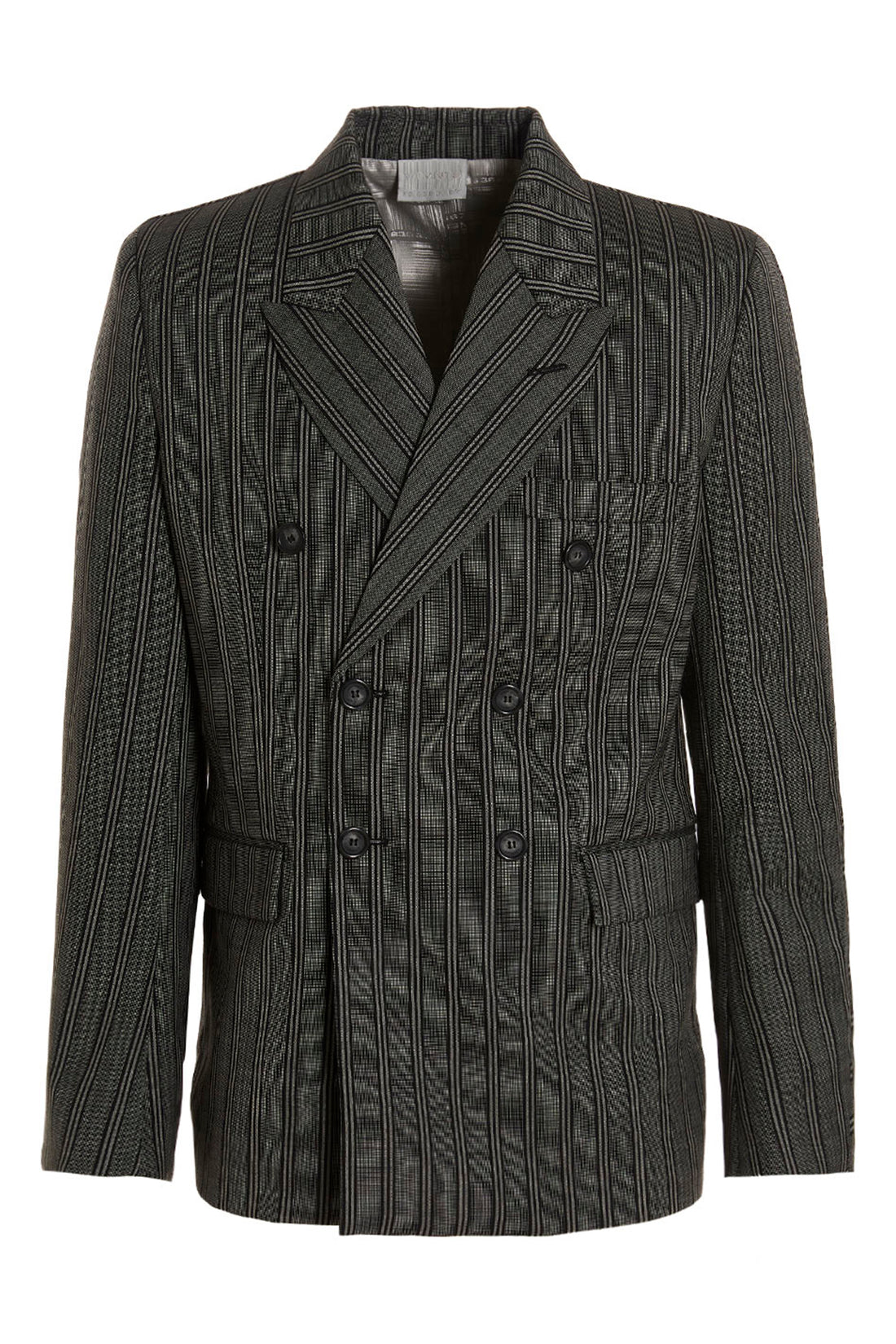 VTMNTS L tonal double breasted tailored stripe wool blazer