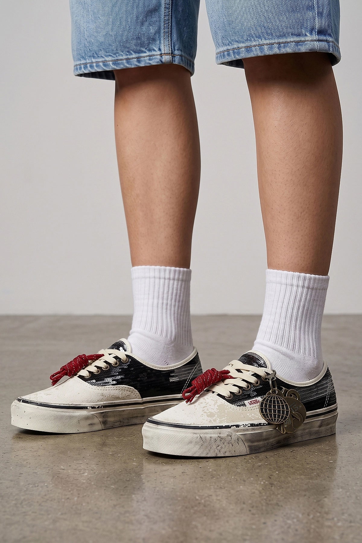 authentic premium sequin-covered canvas sneakers