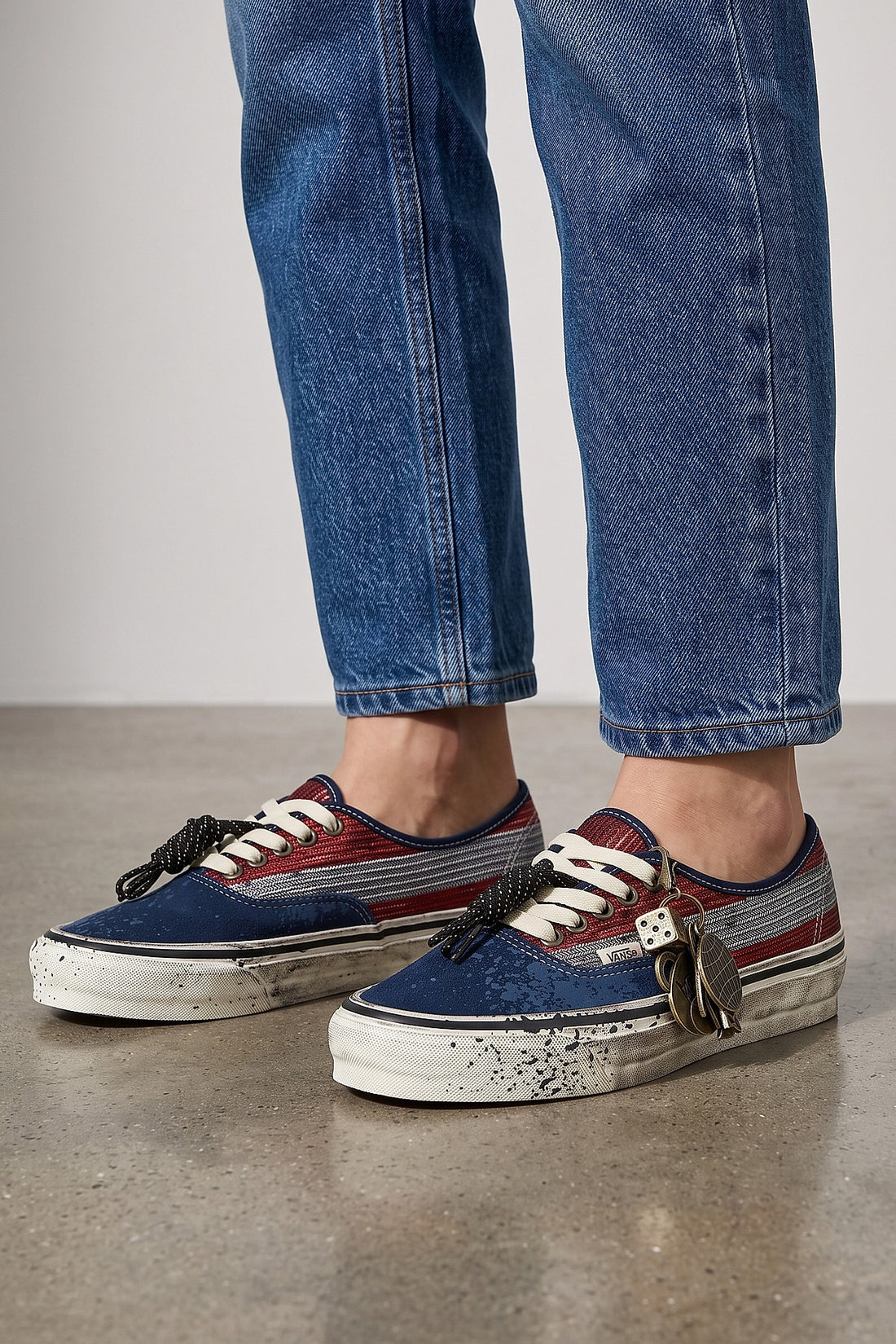 VANS 4 authentic premium sequin-covered canvas sneakers