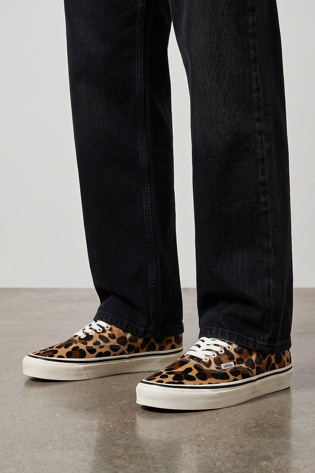 VANS 12 authentic premium animal print pony leather sneakers