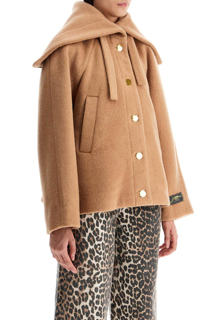 short coat with maxi collar