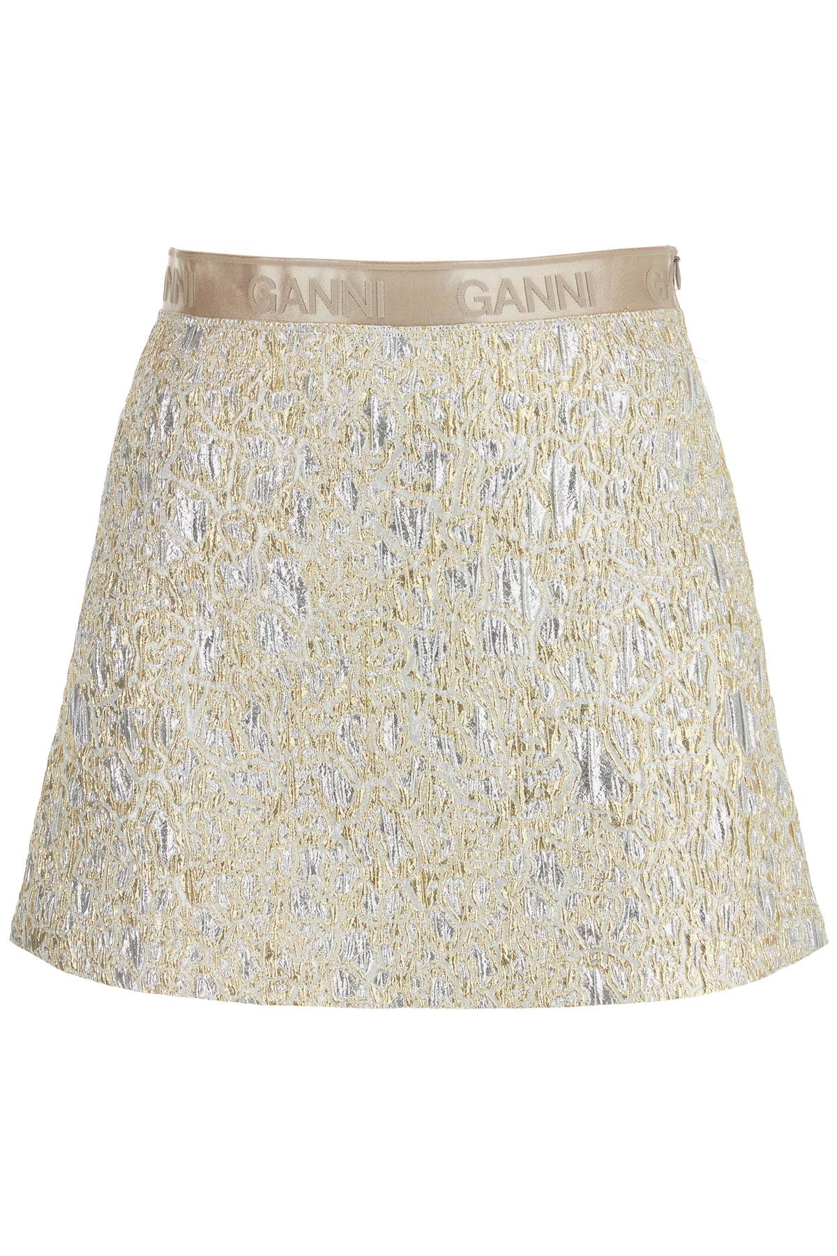 metallic cloquã© mini skirt