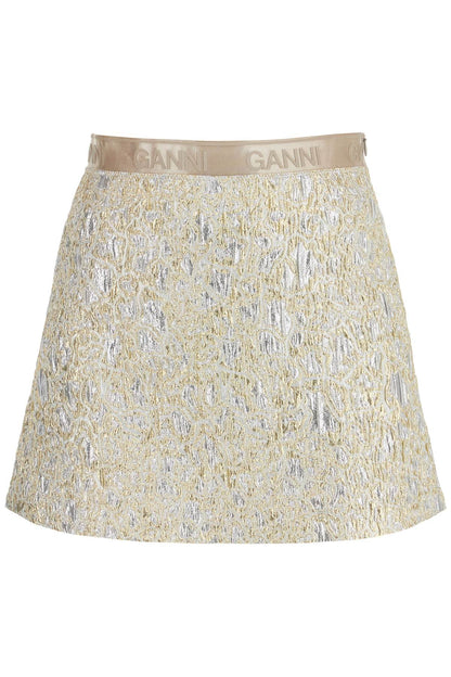 metallic cloquã© mini skirt