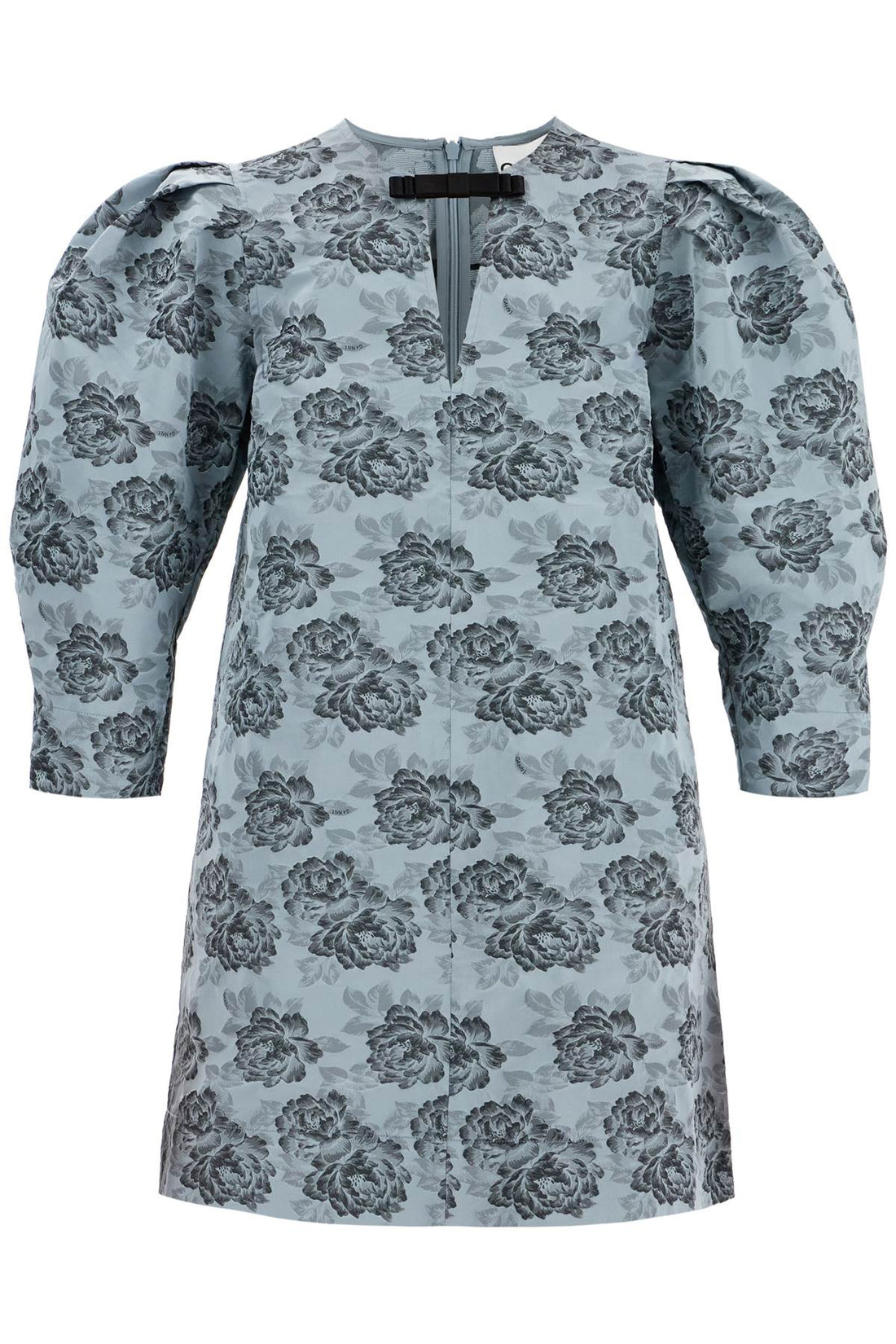 botanical jacquard mini dress