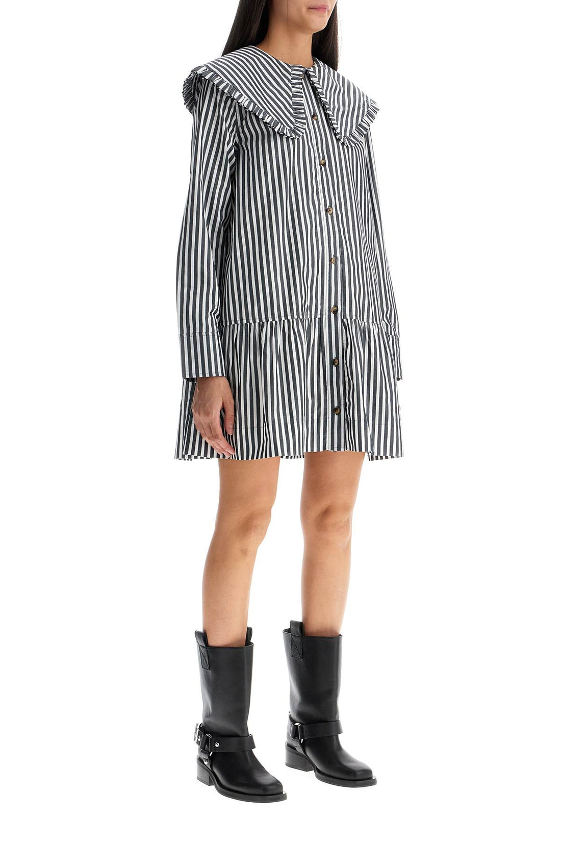 big collar mini shirt dress