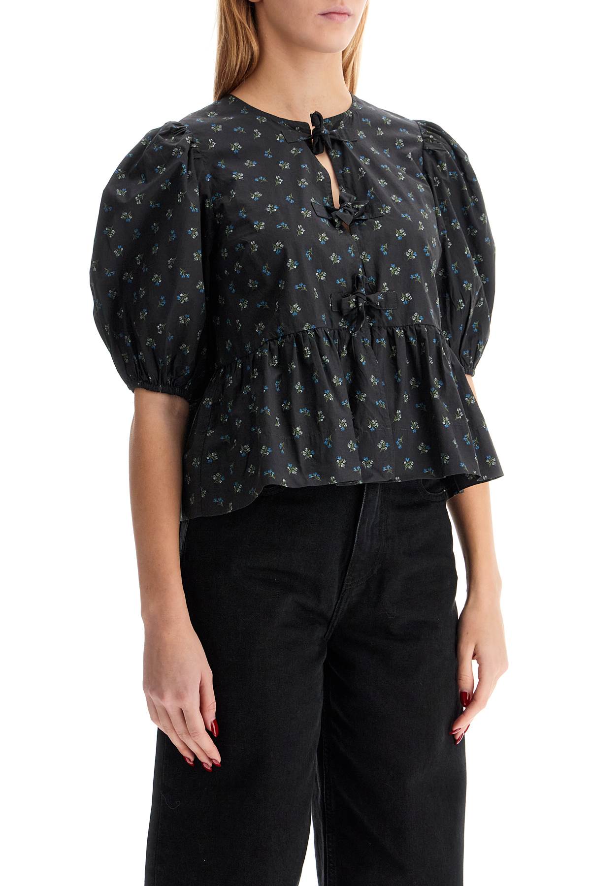 cotton peplum blouse