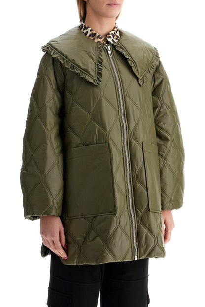 lightweight down jacket with oversized collar