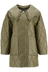 lightweight down jacket with oversized collar