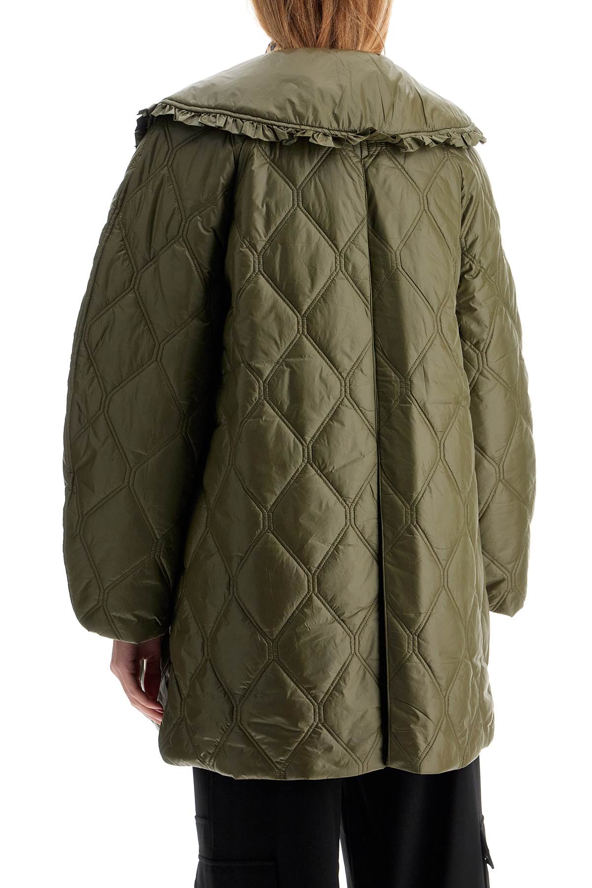 lightweight down jacket with oversized collar