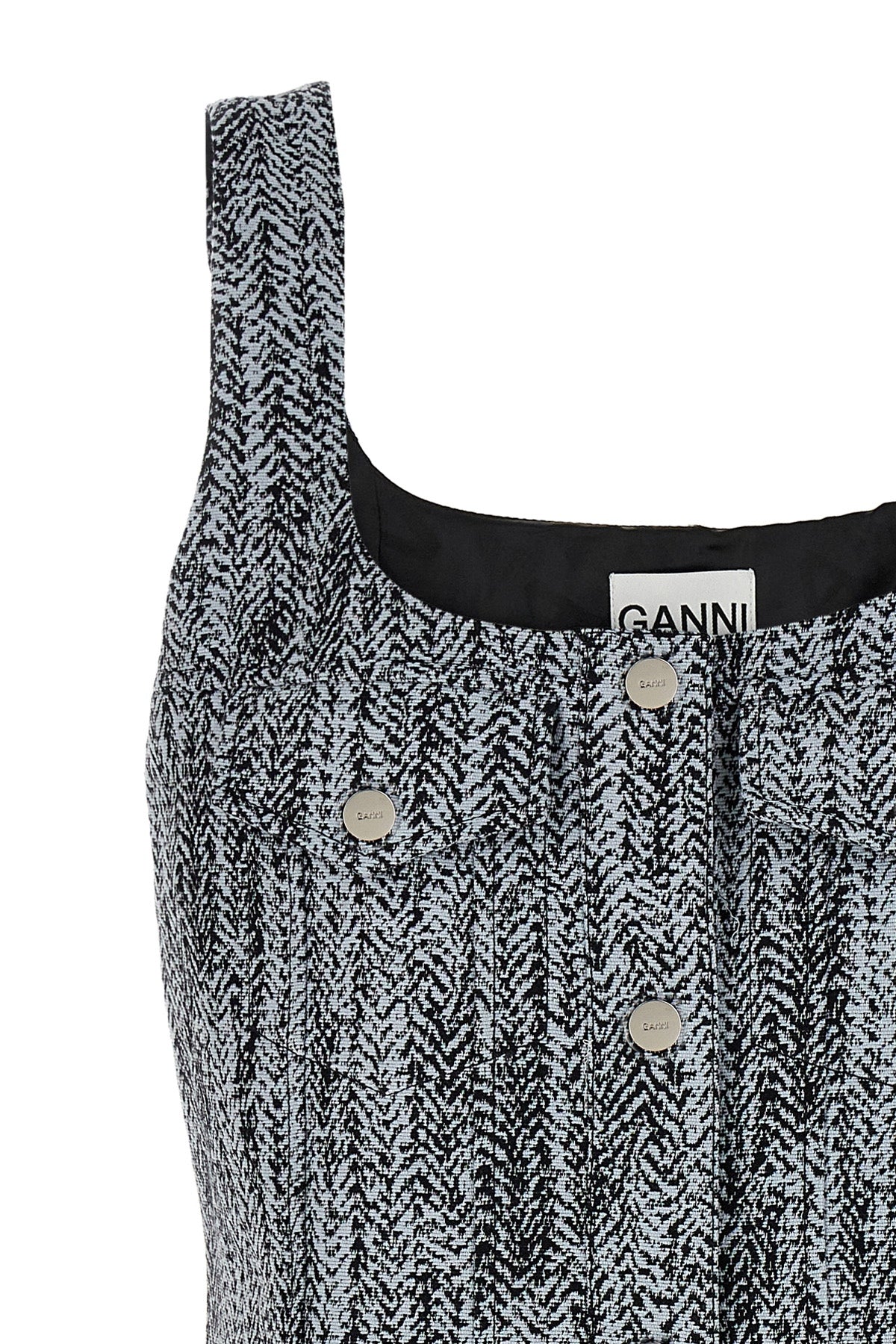 Ganni Cotton Tweed Mini Dress | Modecraze – MODECRAZE