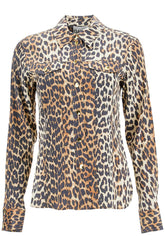 leopard print satin shirt