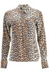 leopard print satin shirt