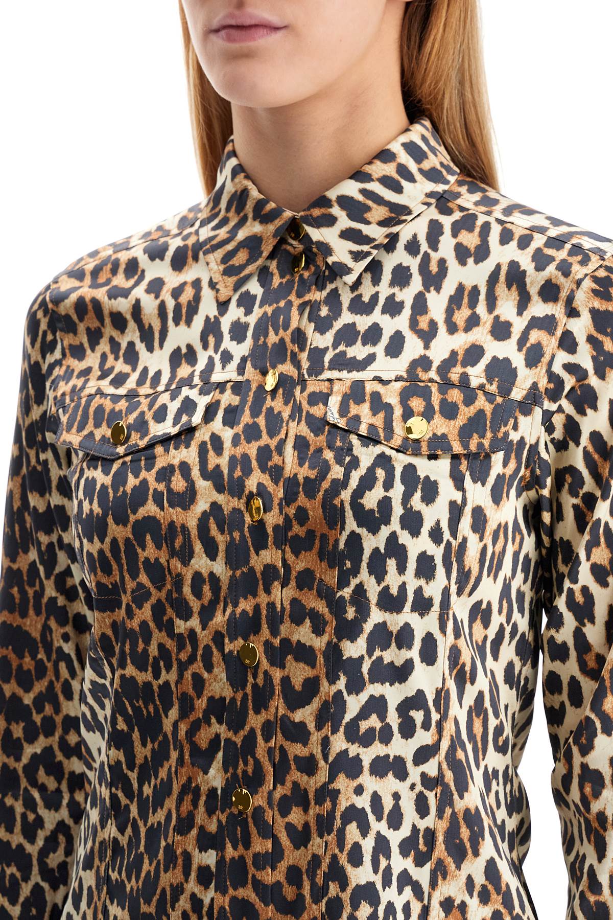 leopard print satin shirt