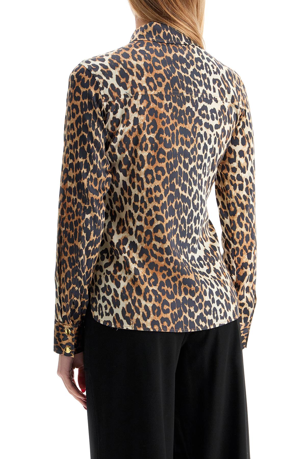 leopard print satin shirt