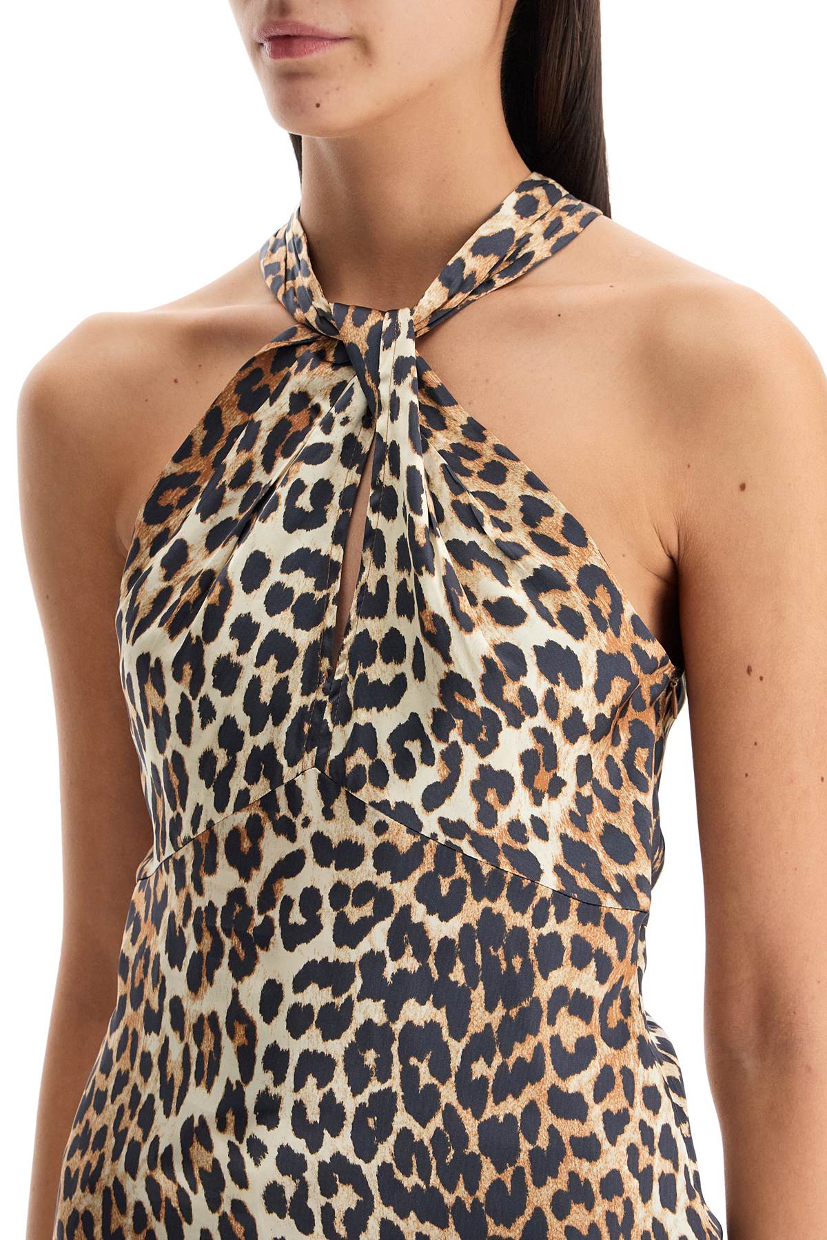 leopard print satin top for