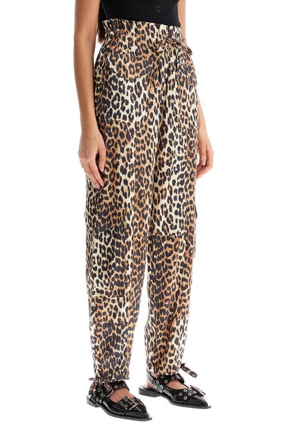 leopard print satin cargo pants