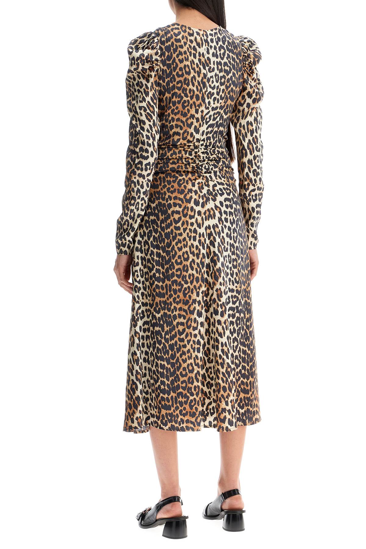 &quot;animal print satin midi dress&quot;