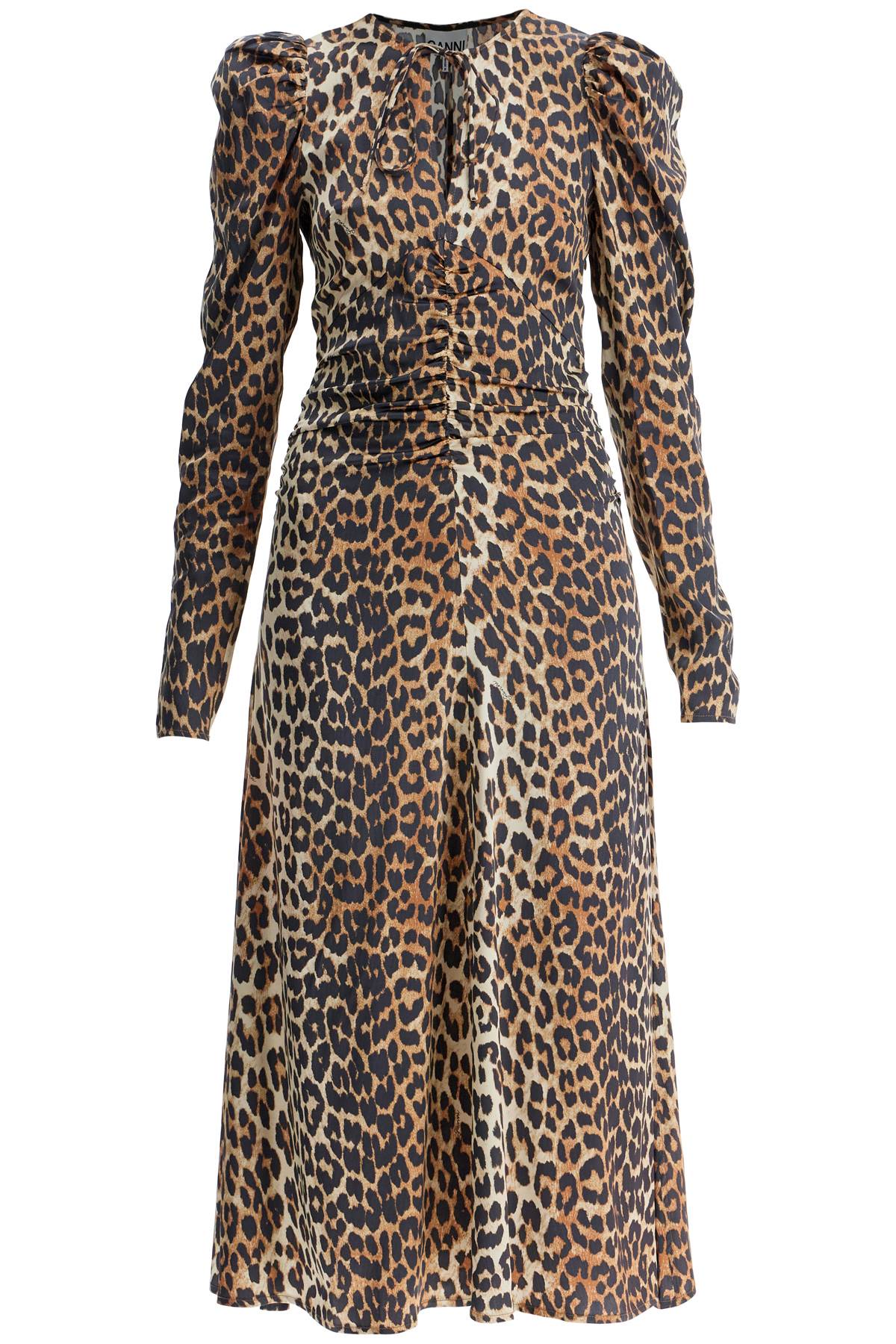 &quot;animal print satin midi dress&quot;