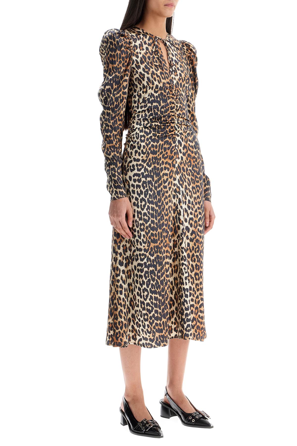 &quot;animal print satin midi dress&quot;