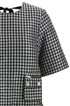 crinkled check mini dress in crinkled vichy fabric