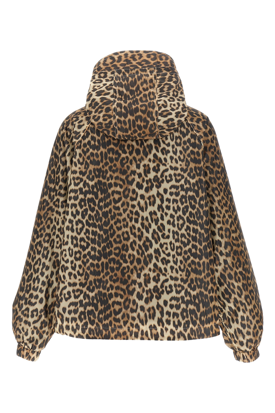 GANNI L-XL leopard print nylon animal print nylon windbreaker jacket