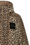 leopard print nylon animal print nylon windbreaker jacket