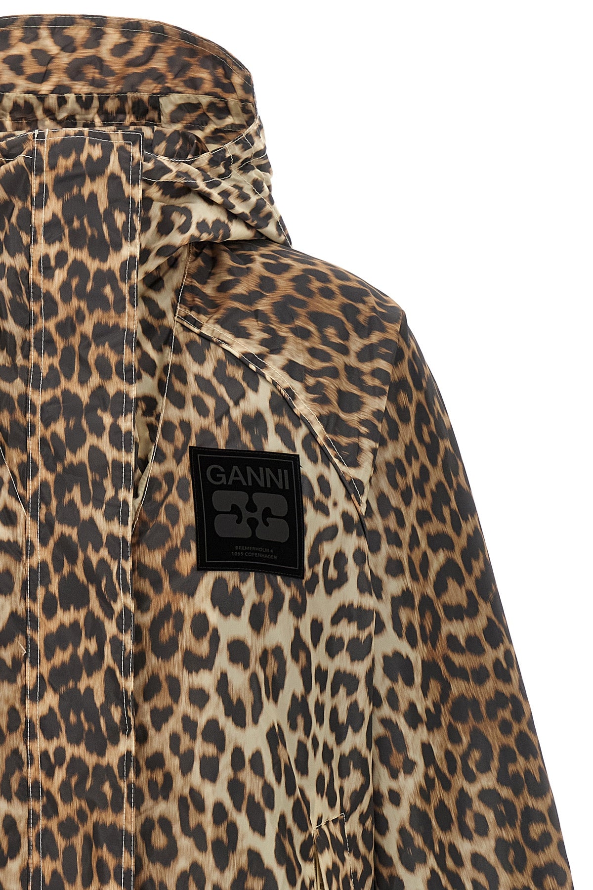 leopard print nylon animal print nylon windbreaker jacket