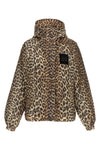 leopard print nylon animal print nylon windbreaker jacket