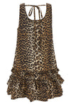 leopard cotton poplin mini leopard-print cotton poplin dress