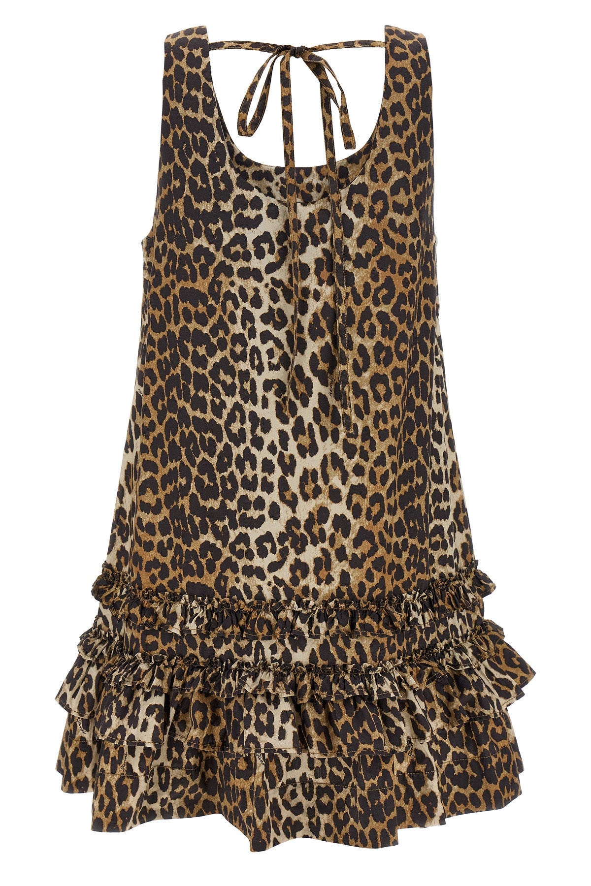 leopard cotton poplin mini leopard-print cotton poplin dress