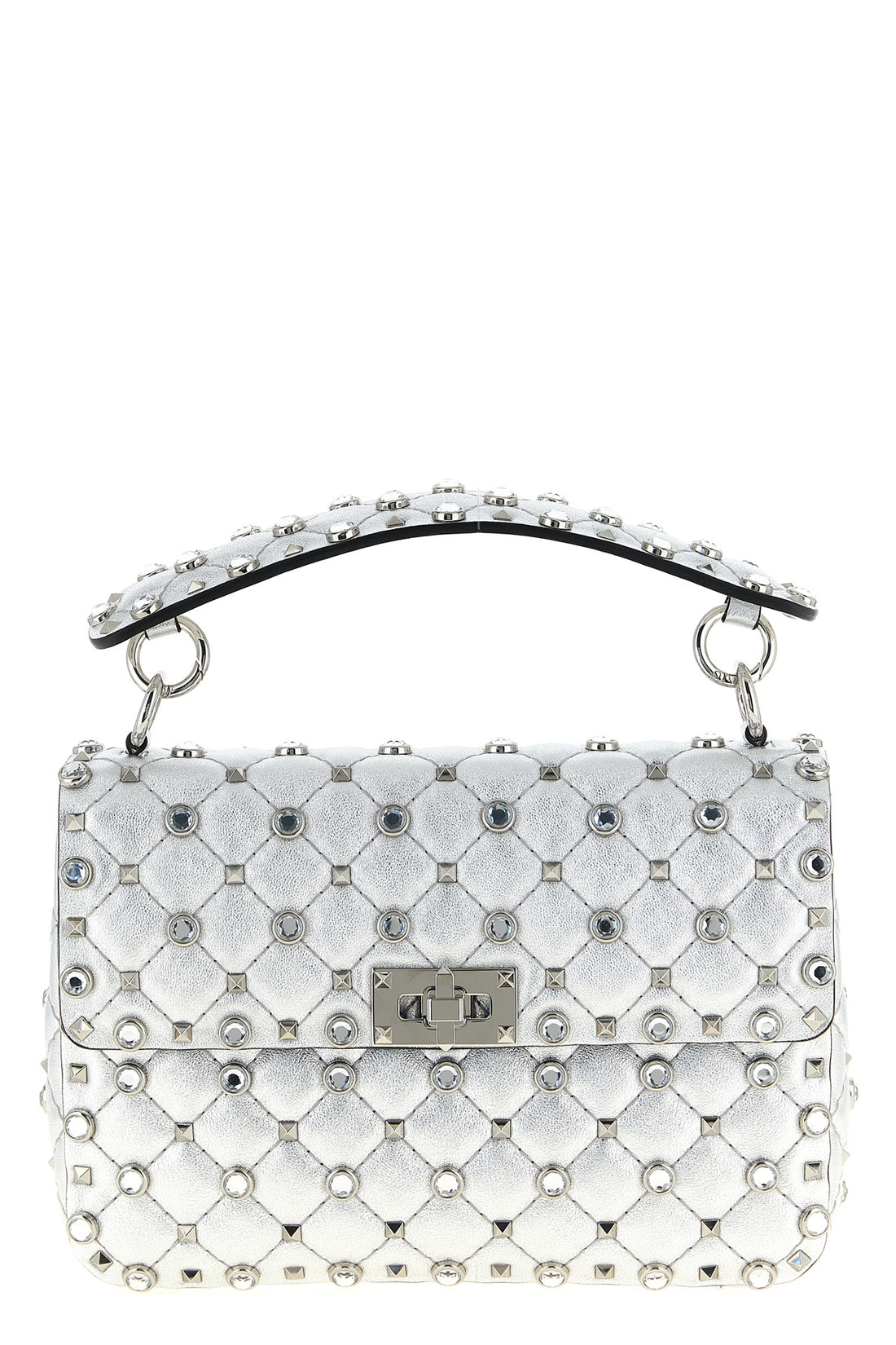 VALENTINO GARAVANI OS rockstud spike shoulder bag in laminated soft nappa leather