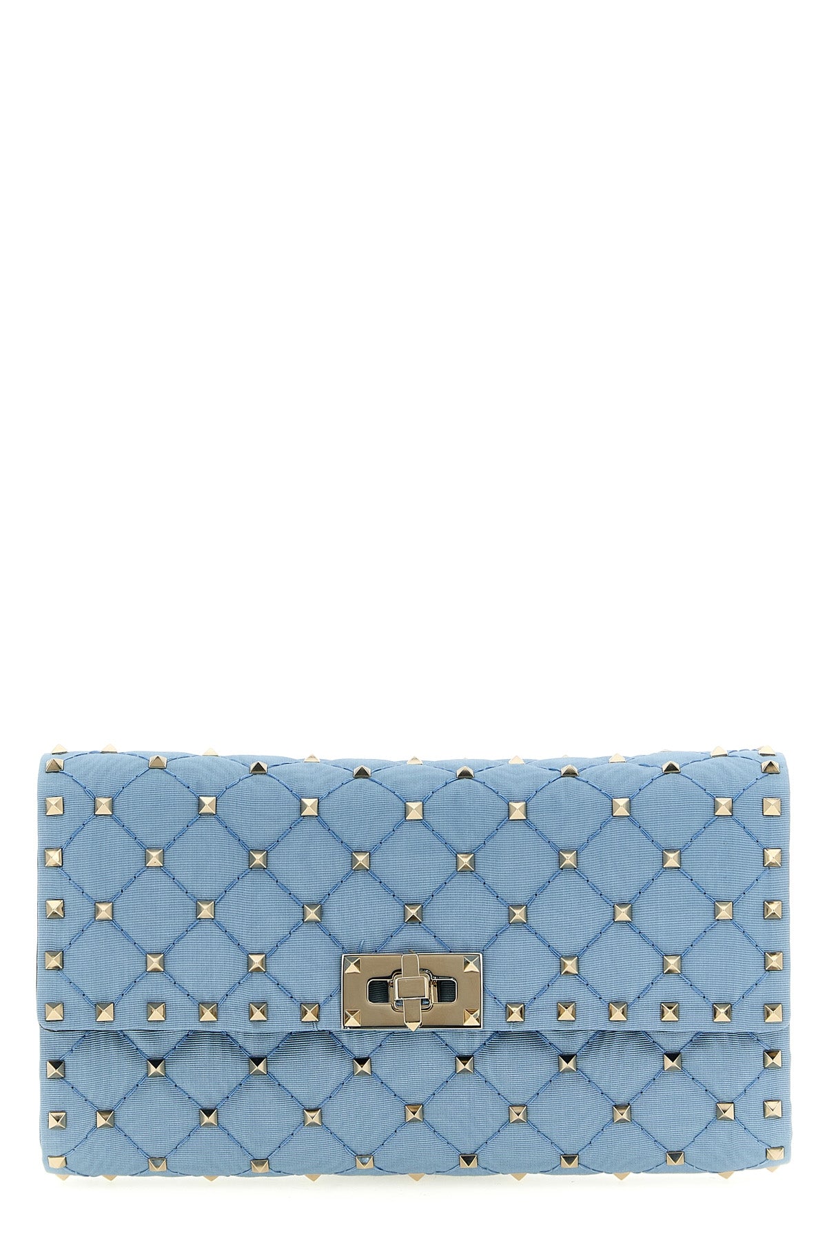 rockstud spike crossbody bag in quilted moiré fabric