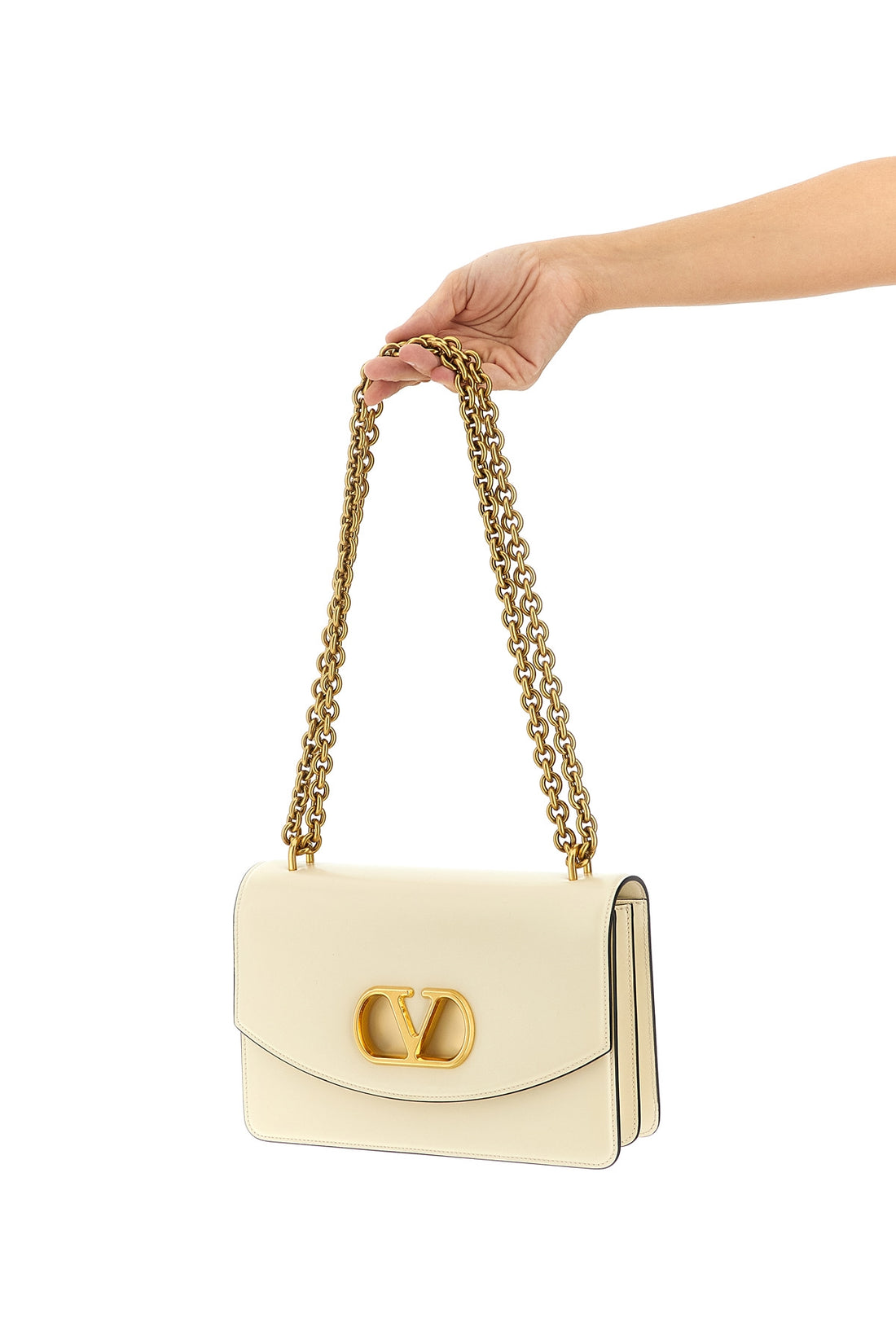 VALENTINO GARAVANI OS vain shoulder bag in shiny calf leather