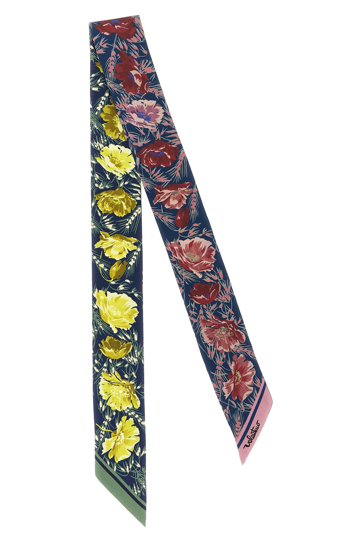 apres lhiver-poppies print silk double-face bandeau