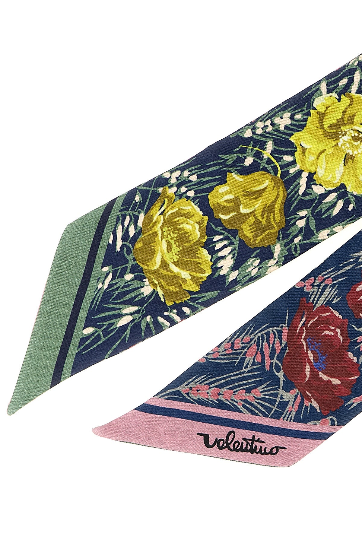 apres lhiver-poppies print silk double-face bandeau
