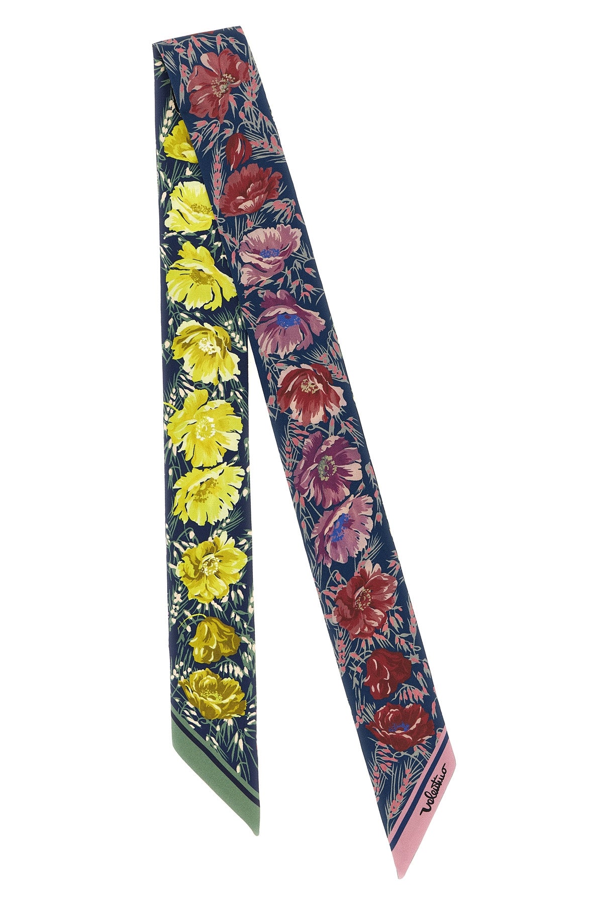 apres lhiver-poppies print silk double-face bandeau