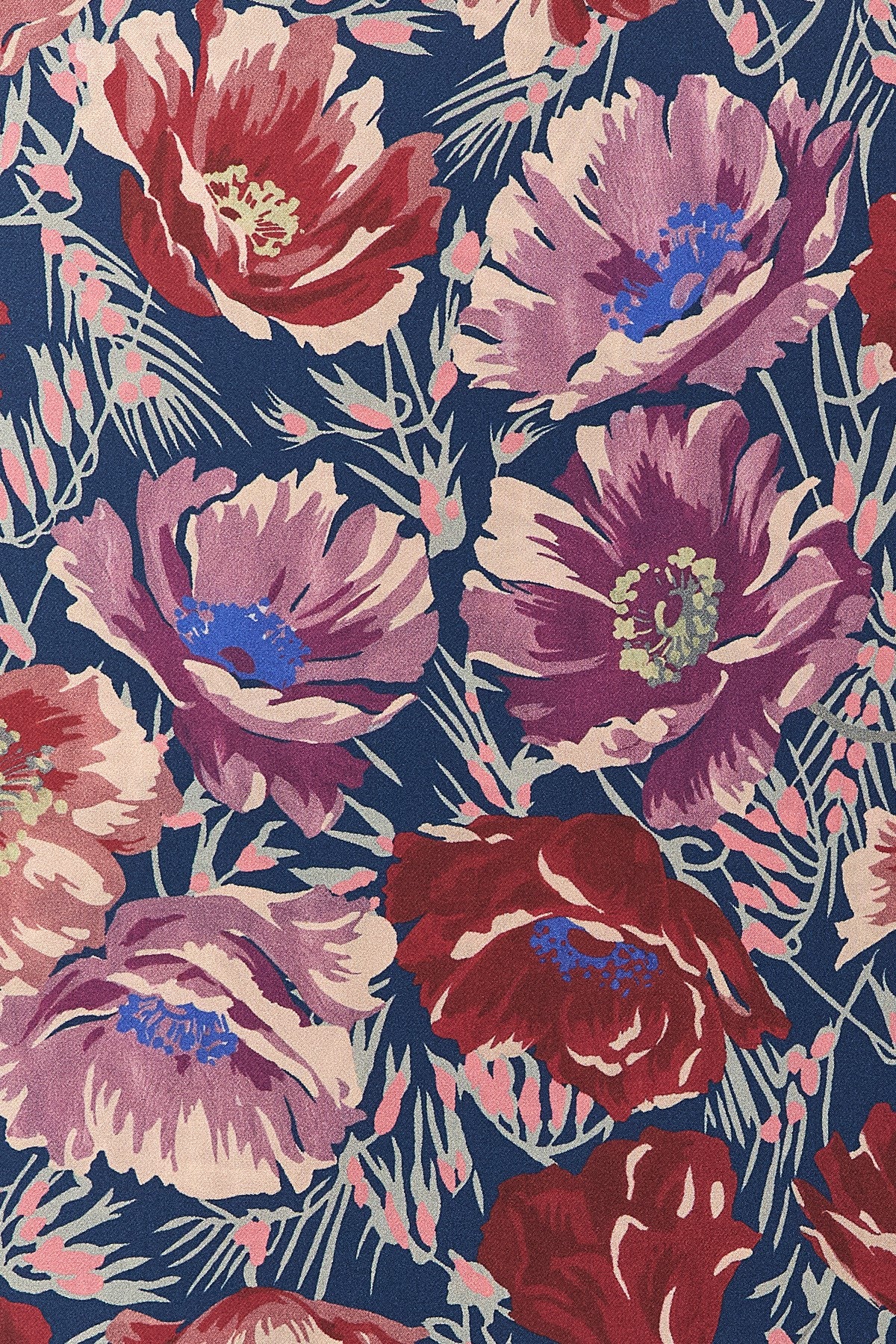 après lhiver - poppies print silk scarf