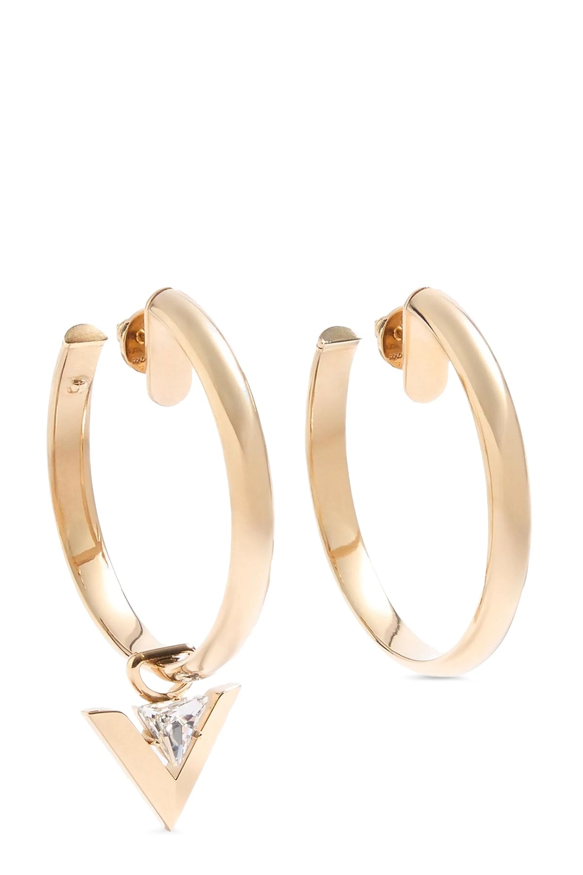 open hoop earrings in gold metal
