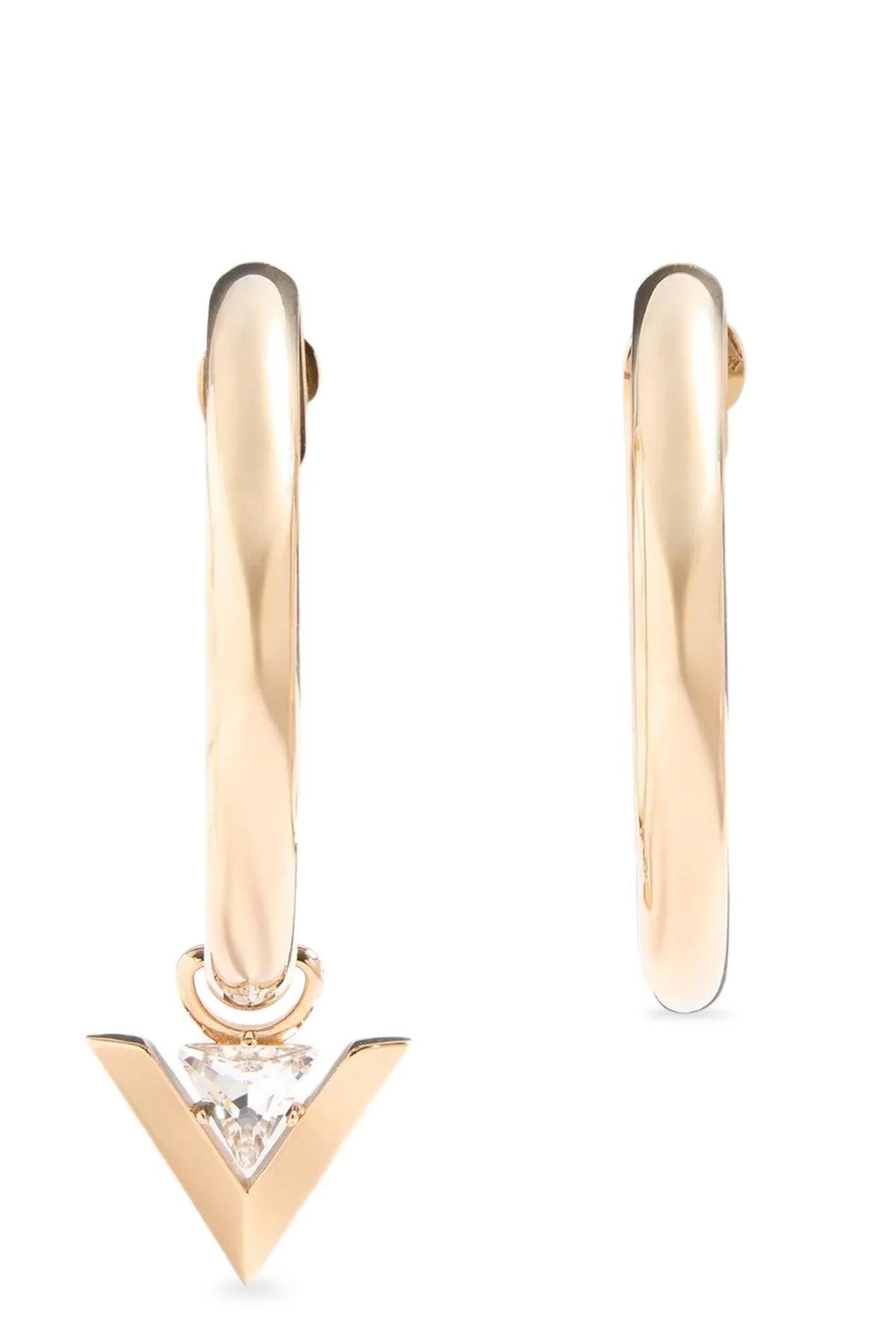 open hoop earrings in gold metal