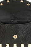 the valentino garavani charm black hammered calf leather card holder defines the