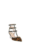 rockstud pumps in calf calf calf animal print